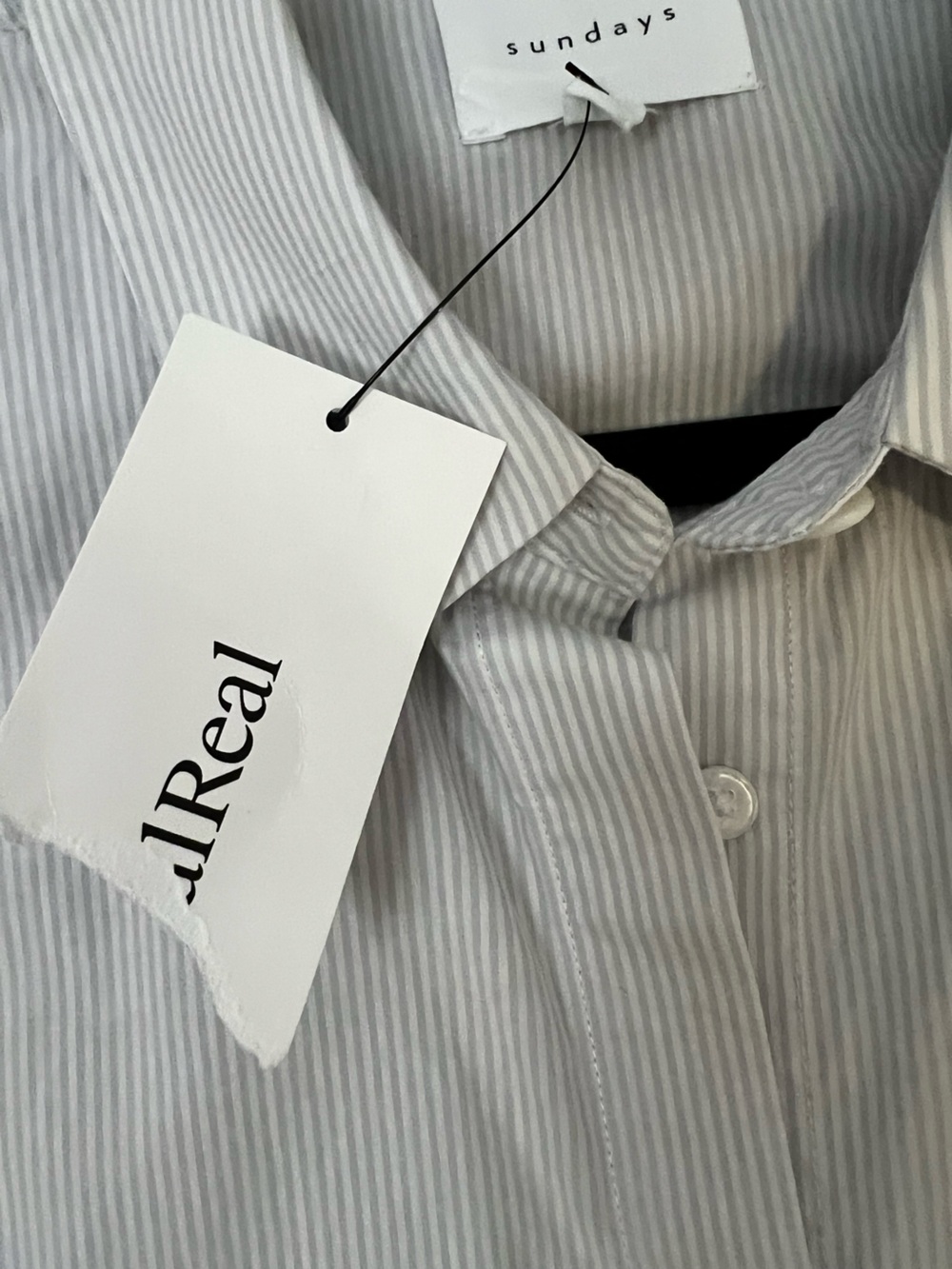 Anthropologie sundays Striped Button-Front sleeveless Shirt in White and gray - Picture 8 of 10